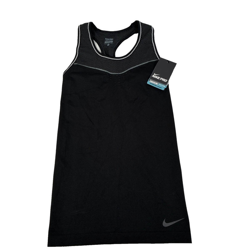 New Women's Nike Pro Dri-Fit Racerback Tank Top Size Small NWT Black